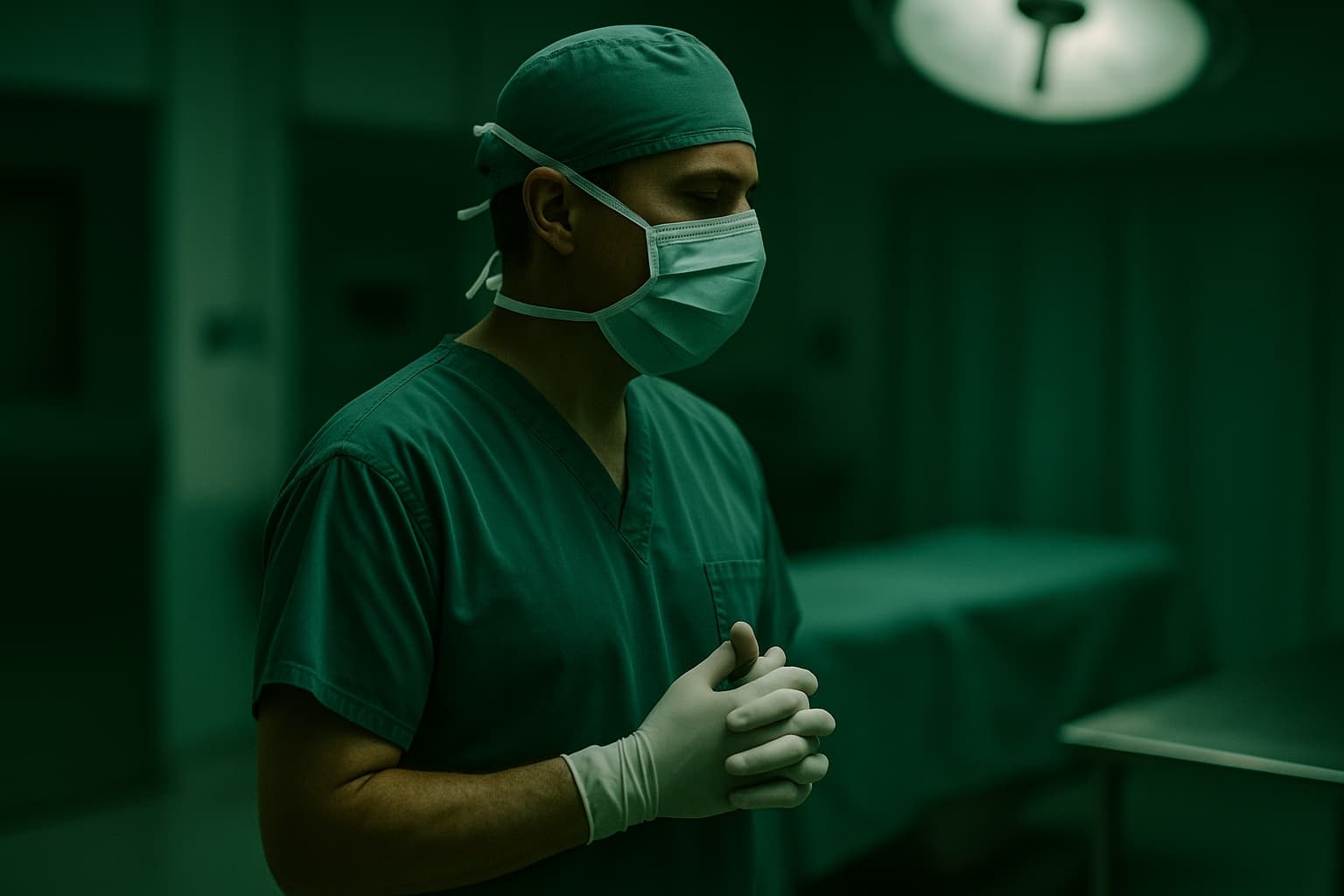 Surgical team in the OR reviewing monitor during laparoscopic case